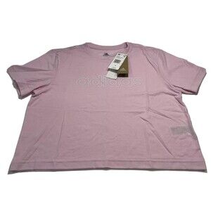 Adidas Womens Primegreen Aeroready Crop Tee Pink Short Sleeve Size Small